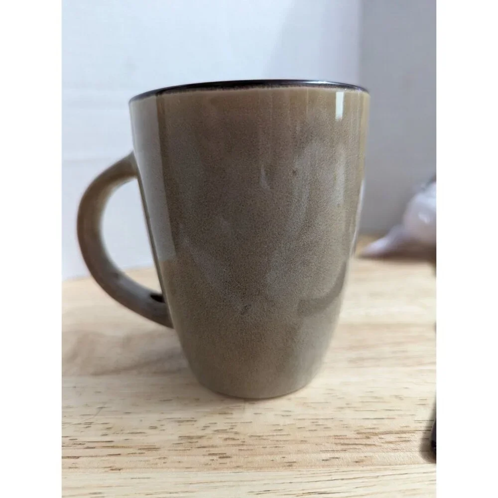 Enjoy Cafe Cayman Islands brown coffe themed mug‎ w/spoon 4 inch @agiftcorp
